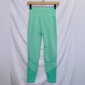 Joy Lab Leggings Green High Waisted Seamless Athletic Ankle Length Pants size XS